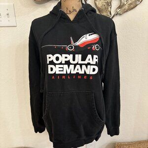 Popular Demand Airlines Black Graphic Hoodie – Medium